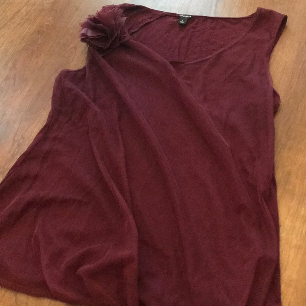 ⭐️ 3/$15: Ann Taylor Rosette Mesh Front Tank